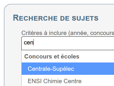 Entrée de 'cen' pour Centrale-Supélec